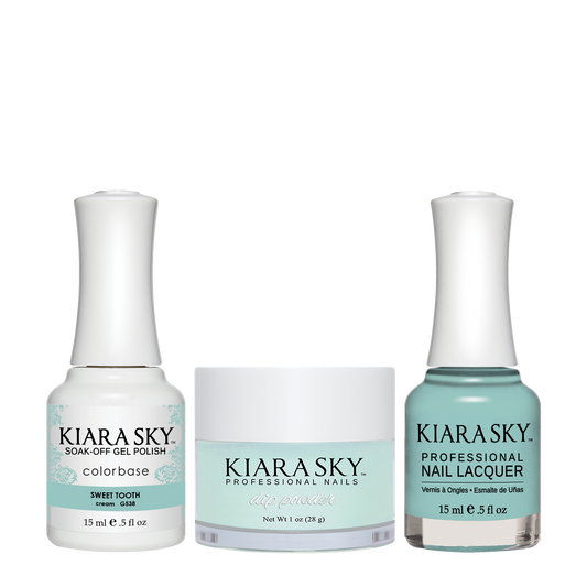 Kiara Sky 3in1 Dipping Powder + Gel Polish + Nail Lacquer, DGL 538, Sweet Tooth