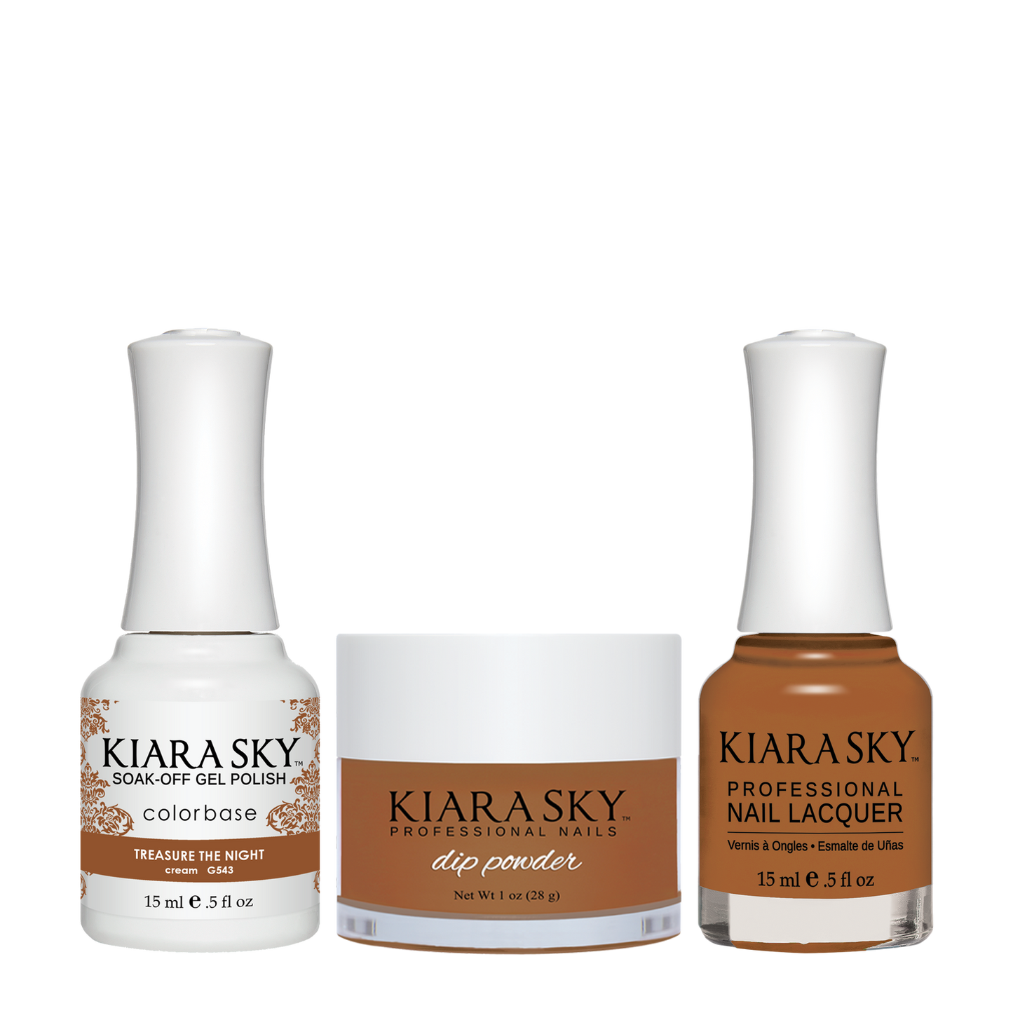 Kiara Sky 3in1 Dipping Powder + Gel Polish + Nail Lacquer, DGL 543, Treasure The Night