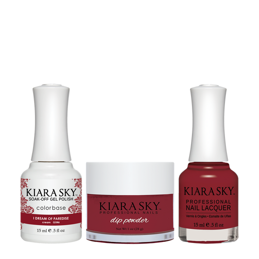 Kiara Sky 3in1 Dipping Powder + Gel Polish + Nail Lacquer, DGL 546, I Dream Of Paredise