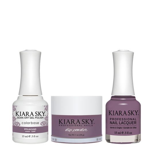 Kiara Sky 3in1 Dipping Powder + Gel Polish + Nail Lacquer, DGL 549, Spellbound