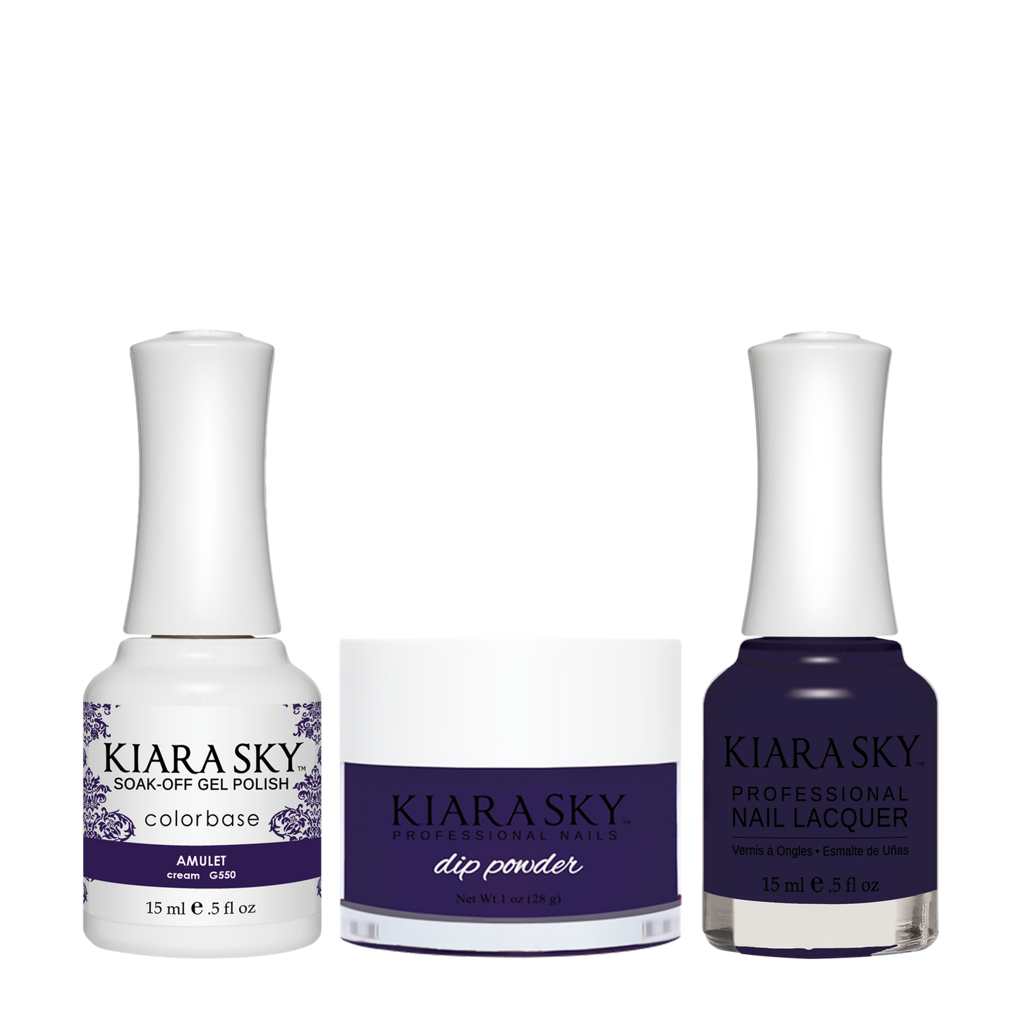 Kiara Sky 3in1 Dipping Powder + Gel Polish + Nail Lacquer, DGL 550, Amulet