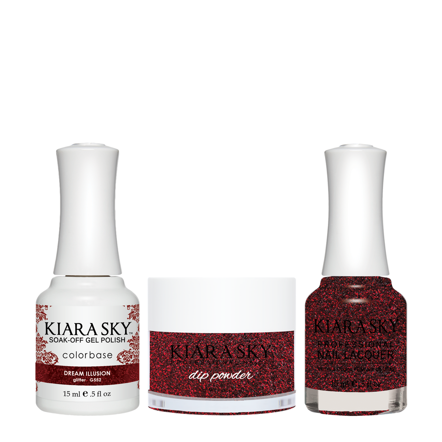 Kiara Sky 3in1 Dipping Powder + Gel Polish + Nail Lacquer, DGL 552, Dream Illusion