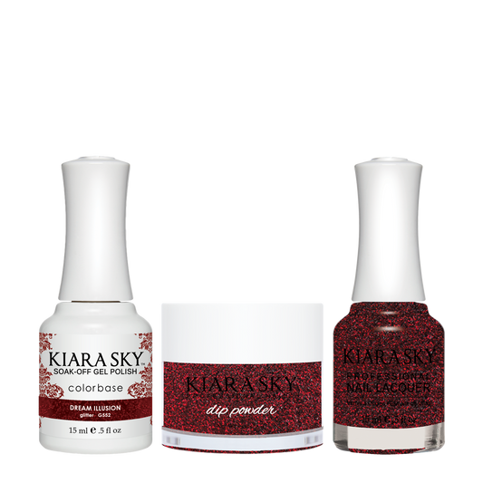 Kiara Sky 3in1 Dipping Powder + Gel Polish + Nail Lacquer, DGL 552, Dream Illusion