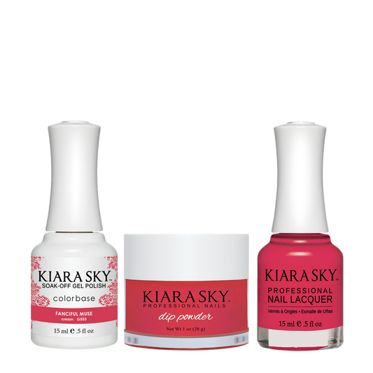 Kiara Sky 3in1 Dipping Powder + Gel Polish + Nail Lacquer, DGL 553, Fanciful Muse