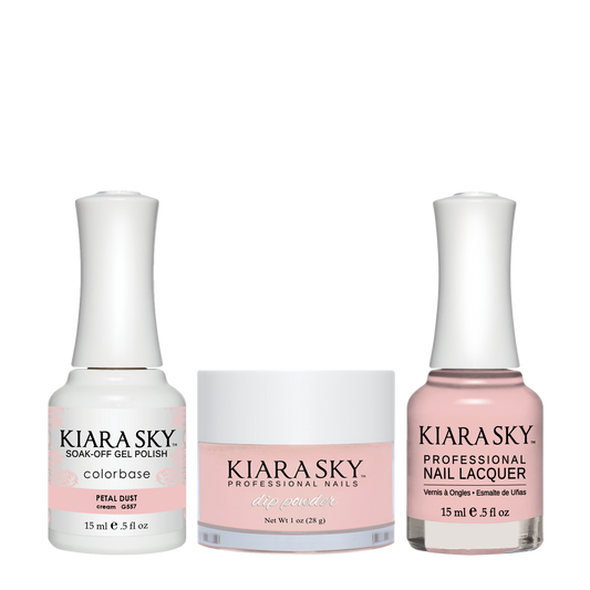 Kiara Sky 3in1 Dipping Powder + Gel Polish + Nail Lacquer, DGL 557, Petal Dust