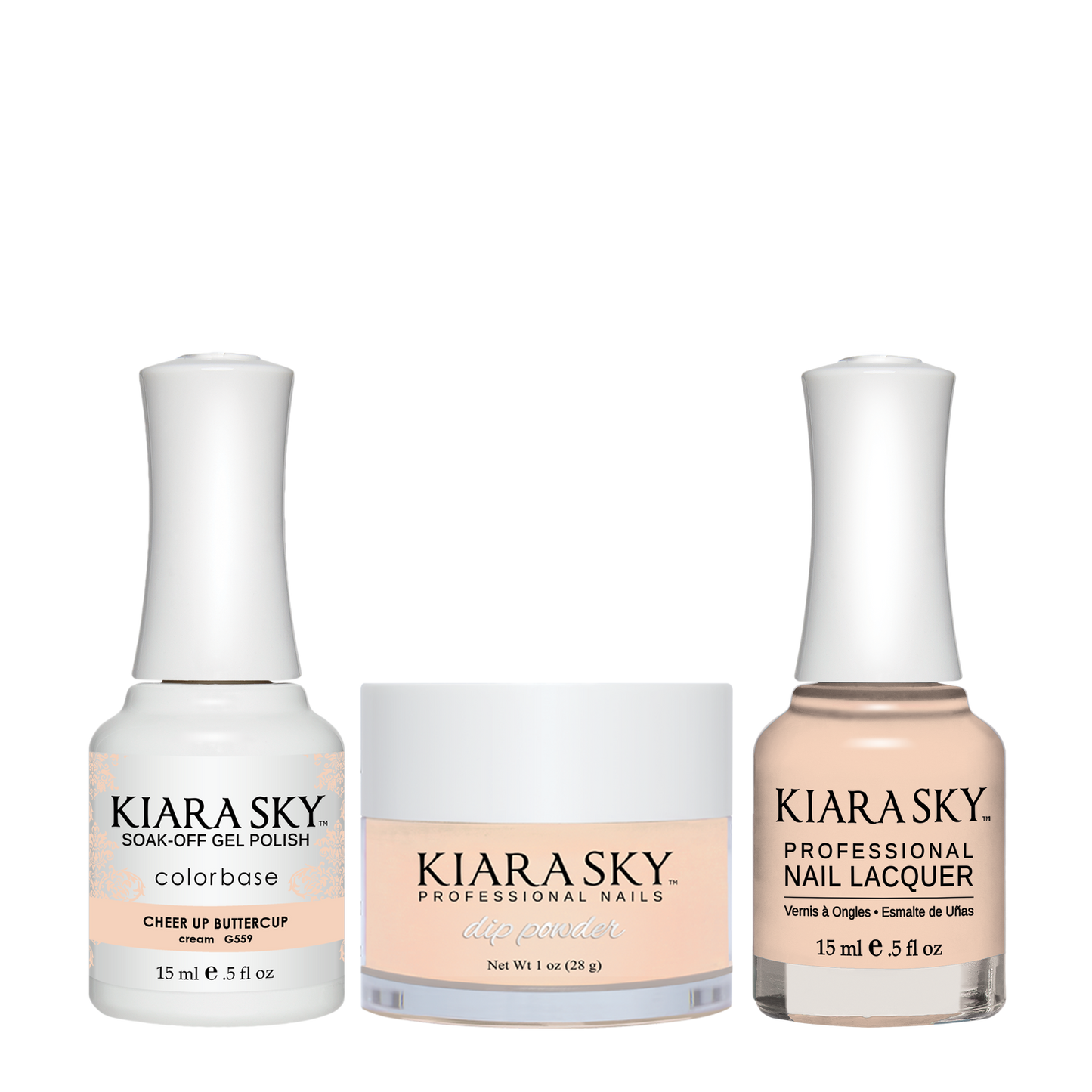 Kiara Sky 3in1 Dipping Powder + Gel Polish + Nail Lacquer, DGL 559, Cheer Up Buttercup