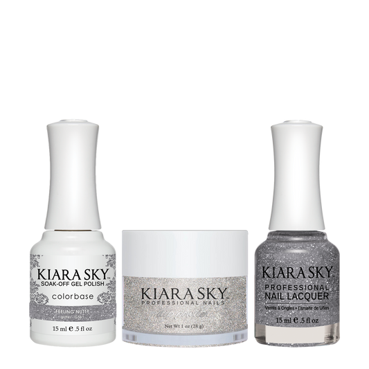 Kiara Sky 3in1 Dipping Powder + Gel Polish + Nail Lacquer, DGL 561, Feelin Nutty