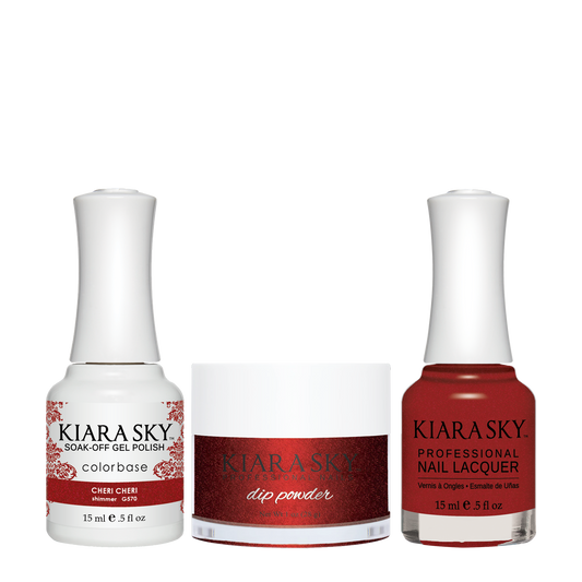 Kiara Sky 3in1 Dipping Powder + Gel Polish + Nail Lacquer, DGL 570, Cheri Cheri