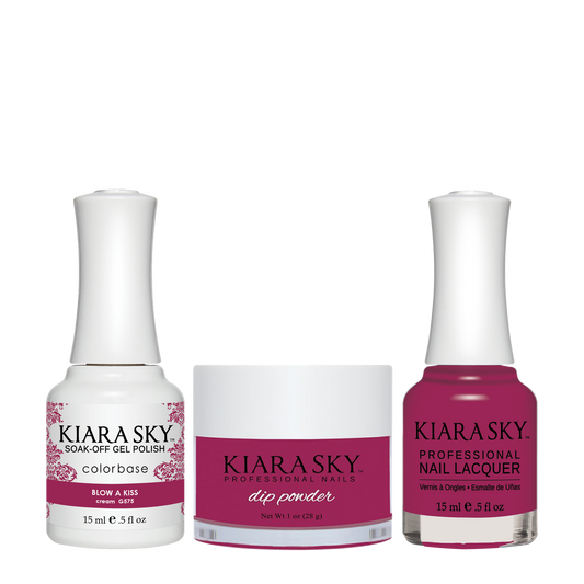 Kiara Sky 3in1 Dipping Powder + Gel Polish + Nail Lacquer, DGL 575, Blow A Kiss