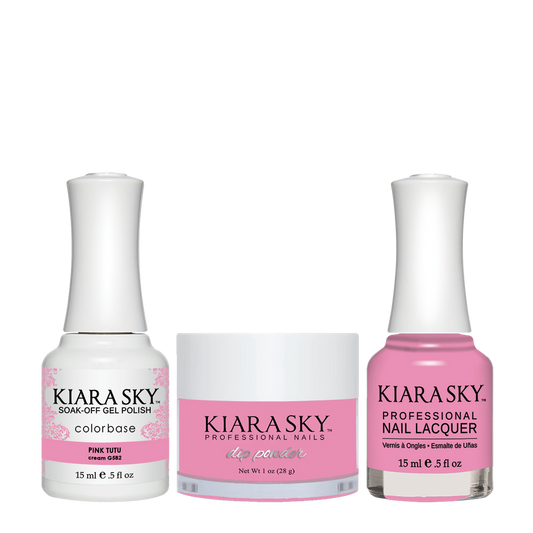 Kiara Sky 3in1 Dipping Powder + Gel Polish + Nail Lacquer, DGL 582, Pink Tutu