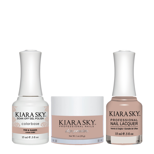 Kiara Sky 3in1 Dipping Powder + Gel Polish + Nail Lacquer, DGL 583, Fun Games