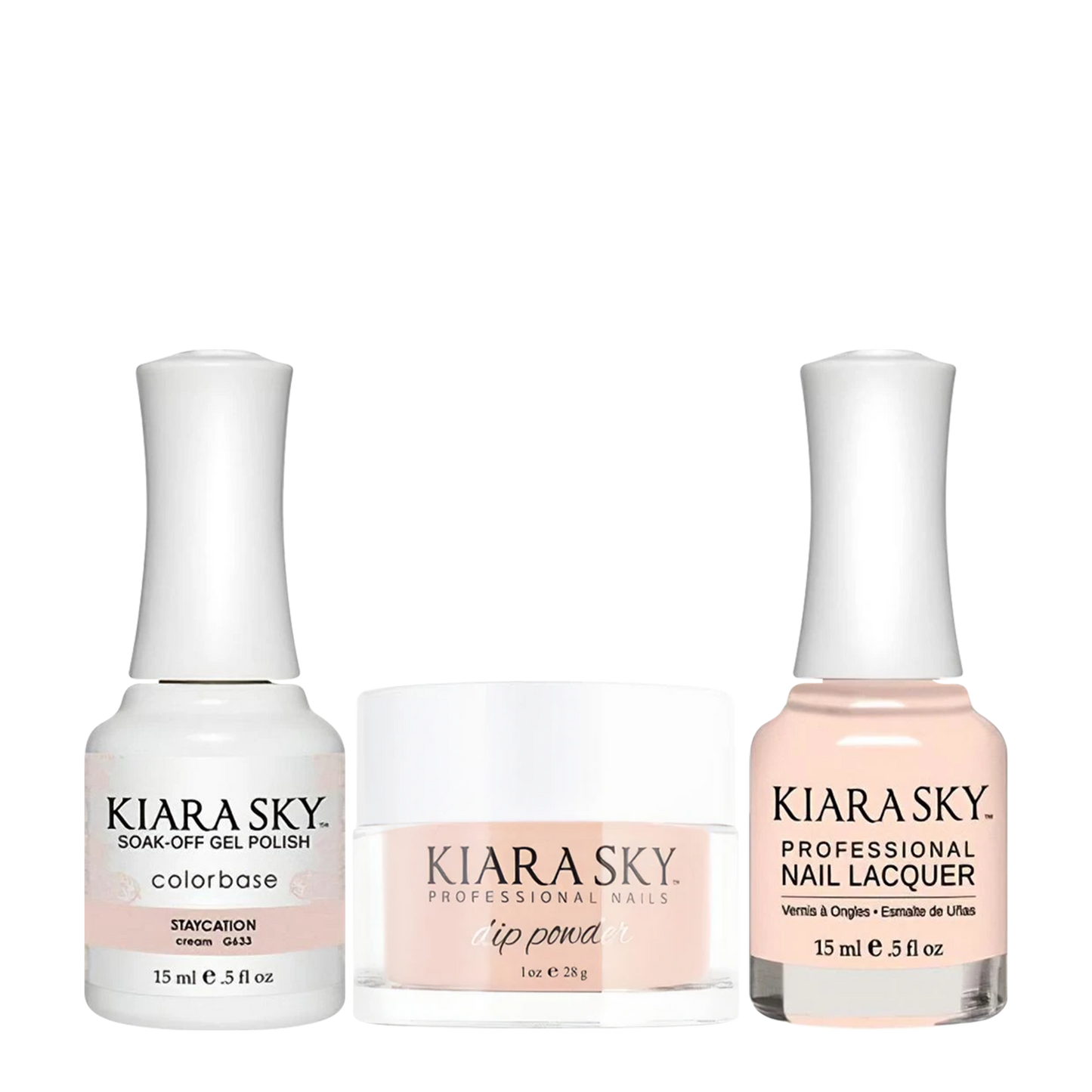 Kiara Sky 3in1 Dipping Powder + Gel Polish + Nail Lacquer, Stargazer Collection, DGL 633, Staycation