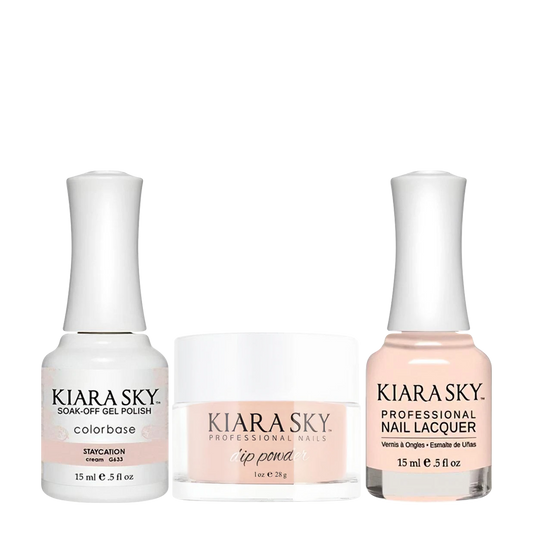 Kiara Sky 3in1 Dipping Powder + Gel Polish + Nail Lacquer, Stargazer Collection, DGL 633, Staycation