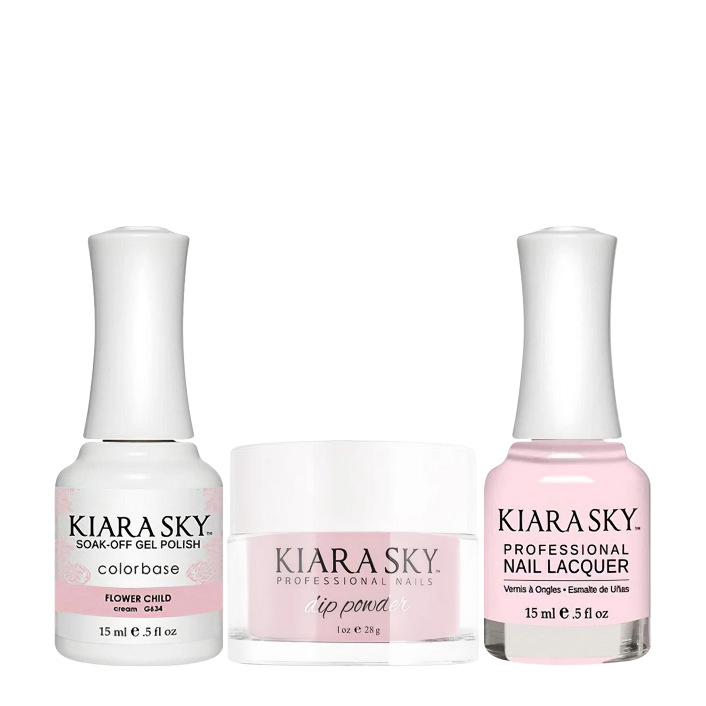 Kiara Sky 3in1 Dipping Powder + Gel Polish + Nail Lacquer, Stargazer Collection, DGL 634, Flower Child