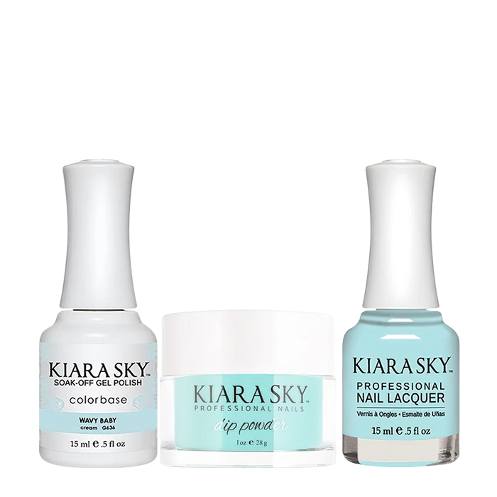 Kiara Sky 3in1 Dipping Powder + Gel Polish + Nail Lacquer, Stargazer Collection, DGL 636, Wavy Baby