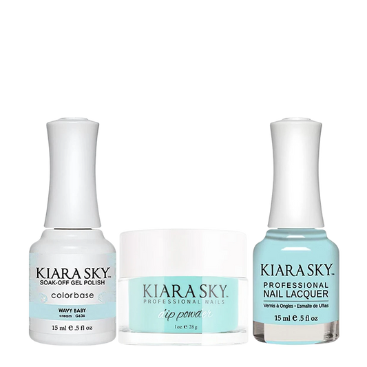 Kiara Sky 3in1 Dipping Powder + Gel Polish + Nail Lacquer, Stargazer Collection, DGL 636, Wavy Baby