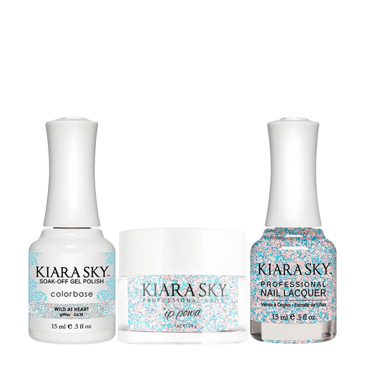 Kiara Sky 3in1 Dipping Powder + Gel Polish + Nail Lacquer, Stargazer Collection, DGL 638, Wild At Heart