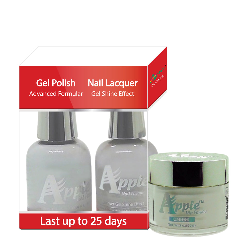 Apple 3in1 Dipping Powder + Gel Polish + Nail Lacquer, 205, Snow White, 2oz