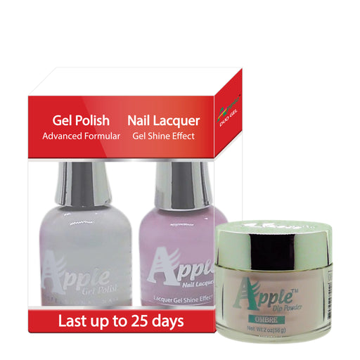Apple 3in1 Dipping Powder + Gel Polish + Nail Lacquer, 206, Natural Pink, 2oz