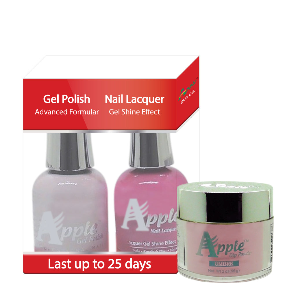 Apple 3in1 Dipping Powder + Gel Polish + Nail Lacquer, 208, Medium Pink, 2oz