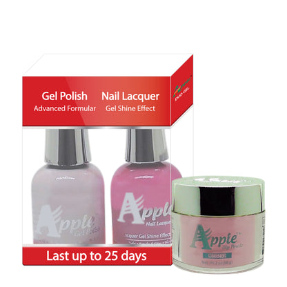 Apple 3in1 Dipping Powder + Gel Polish + Nail Lacquer, 208, Medium Pink, 2oz