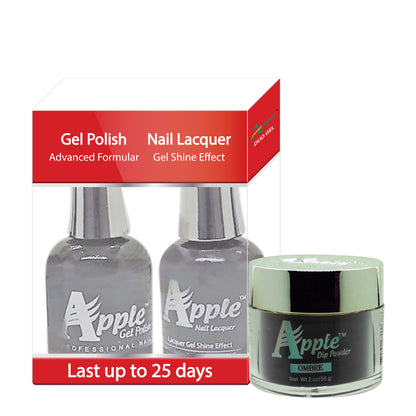 Apple 3in1 Dipping Powder + Gel Polish + Nail Lacquer, 212, Diamond Black, 2oz