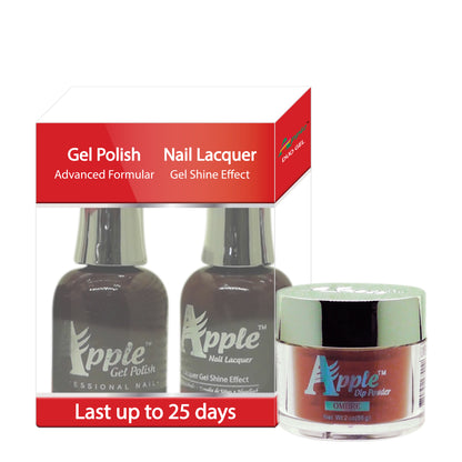 Apple 3in1 Dipping Powder + Gel Polish + Nail Lacquer, 222, Cinnamon Twist, 2oz