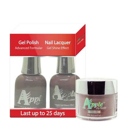 Apple 3in1 Dipping Powder + Gel Polish + Nail Lacquer, 223, Loca Moca, 2oz