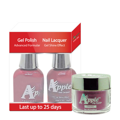 Apple 3in1 Dipping Powder + Gel Polish + Nail Lacquer, 266, Berry Yogurt, 2oz