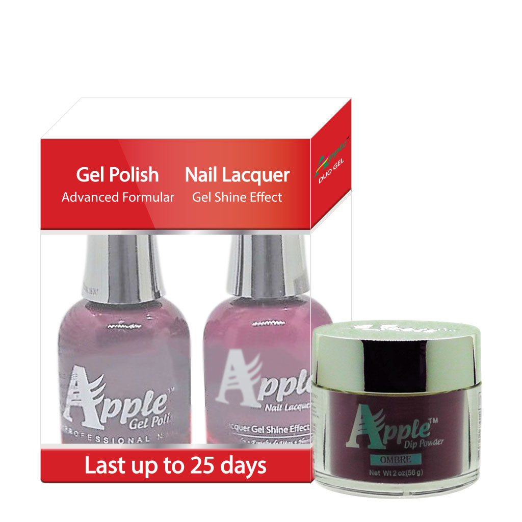 Apple 3in1 Dipping Powder + Gel Polish + Nail Lacquer, 267, Napa Wine, 2oz