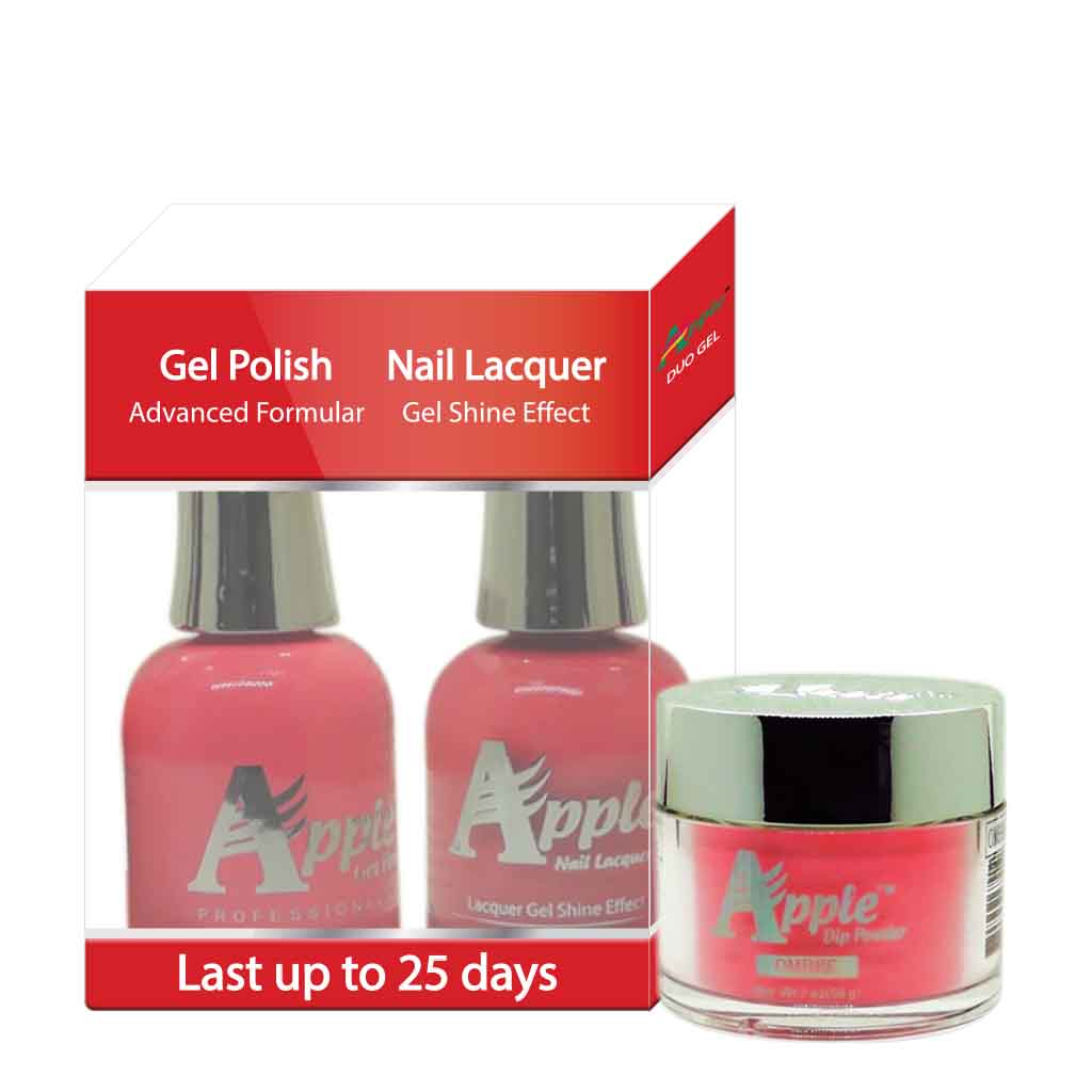 Apple 3in1 Dipping Powder + Gel Polish + Nail Lacquer, 288, Hot Opera, 2oz