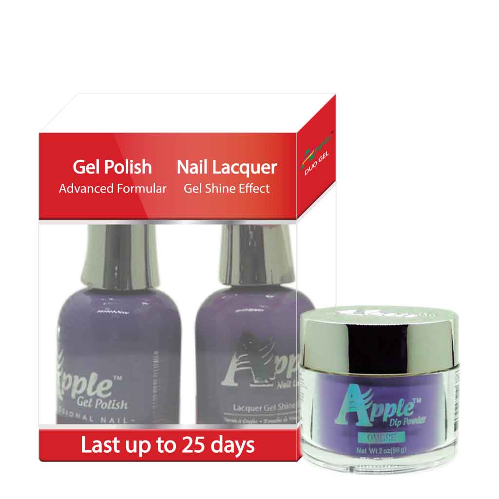 Apple 3in1 Dipping Powder + Gel Polish + Nail Lacquer, 320, Dusty Lilac, 2oz