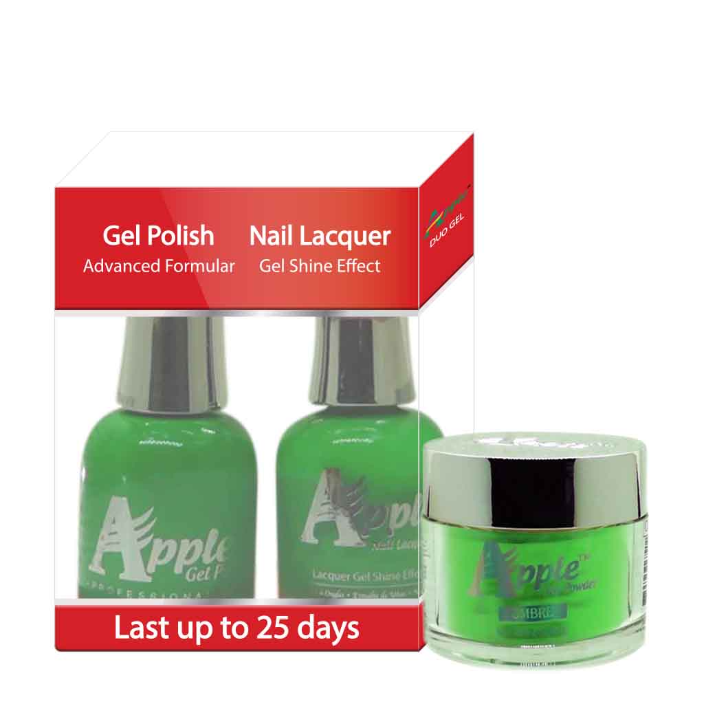 Apple 3in1 Dipping Powder + Gel Polish + Nail Lacquer, 332, Green Light, 2oz