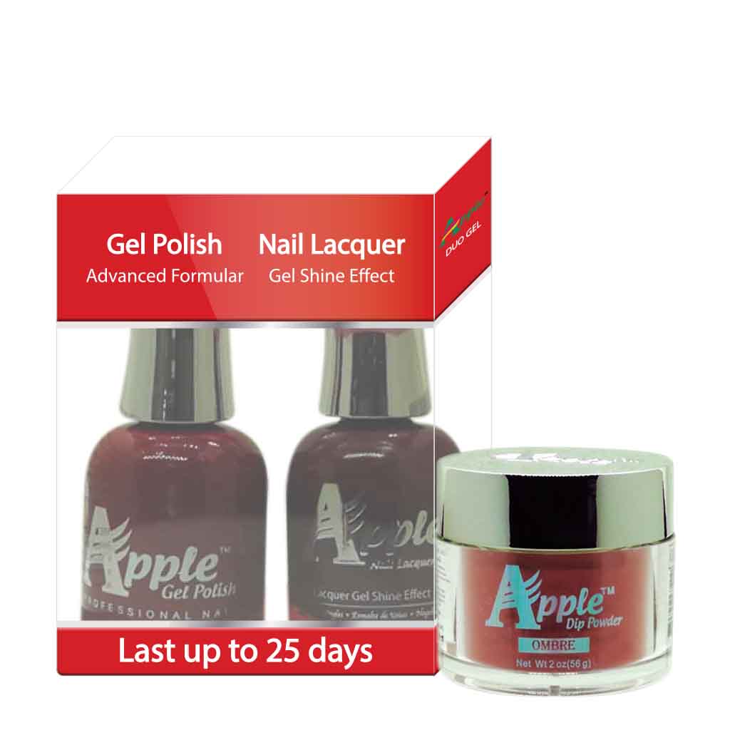 Apple 3in1 Dipping Powder + Gel Polish + Nail Lacquer, 356, Chronic Crimson, 2oz