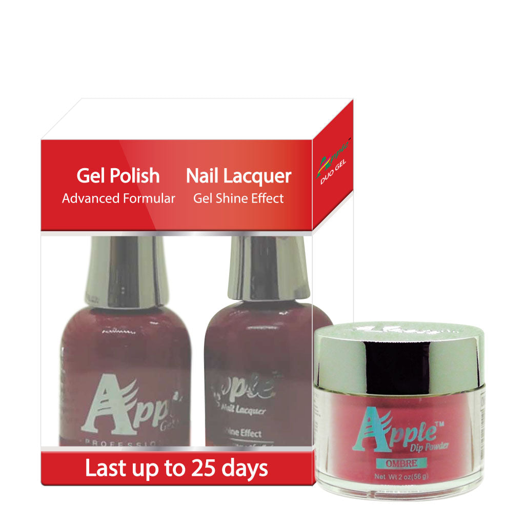 Apple 3in1 Dipping Powder + Gel Polish + Nail Lacquer, 362, Twizzler Berry, 2oz