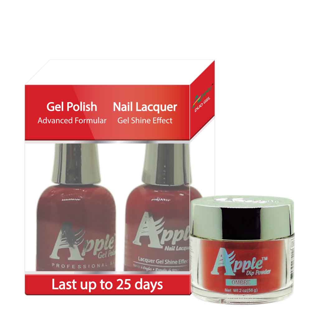 Apple 3in1 Dipping Powder + Gel Polish + Nail Lacquer, 370, Clifford Red, 2oz