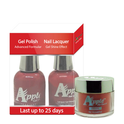 Apple 3in1 Dipping Powder + Gel Polish + Nail Lacquer, 375, Glamour Suki, 2oz