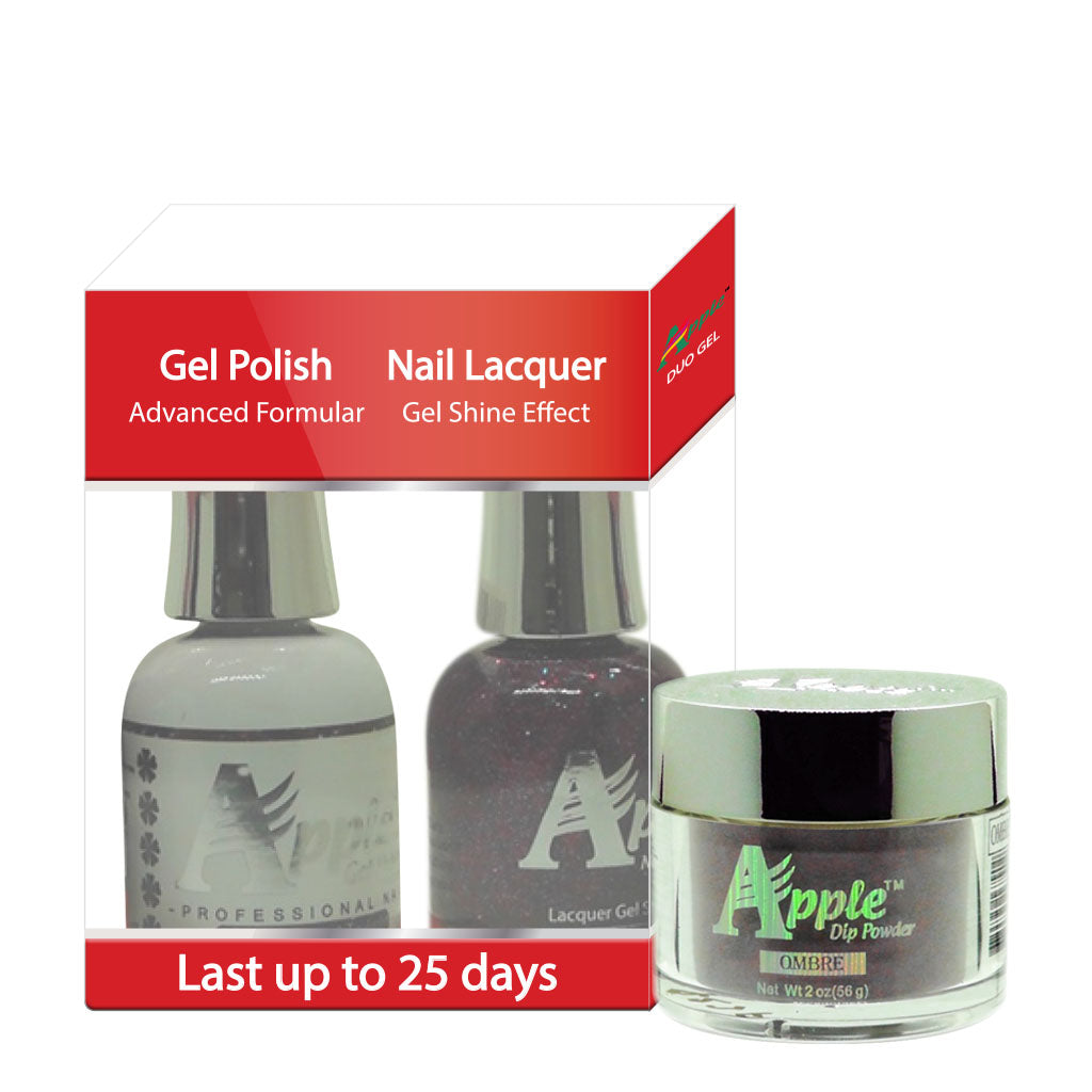 Apple 3in1 Dipping Powder + Gel Polish + Nail Lacquer, 423, Enchanted Twilight, 2oz