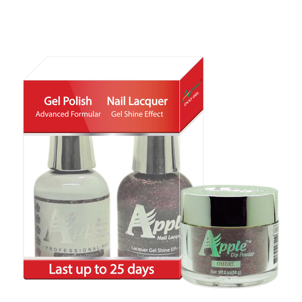 Apple 3in1 Dipping Powder + Gel Polish + Nail Lacquer, 426, Party Geors, 2oz