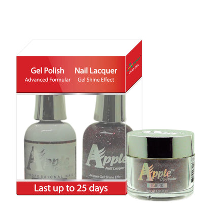 Apple 3in1 Dipping Powder + Gel Polish + Nail Lacquer, 428, Pocket Red, 2oz