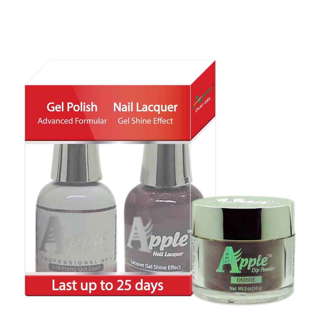 Apple 3in1 Dipping Powder + Gel Polish + Nail Lacquer, 436, Pretty Out Loud, 2oz