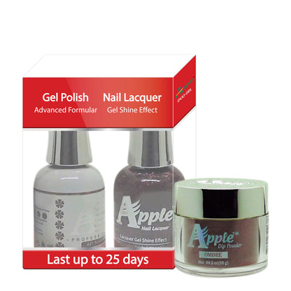 Apple 3in1 Dipping Powder + Gel Polish + Nail Lacquer, 441, Smile For Read, 2oz