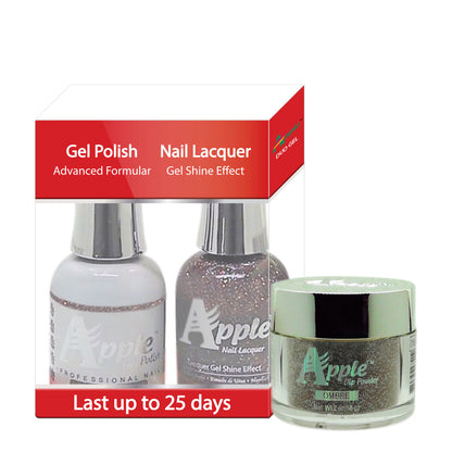 Apple 3in1 Dipping Powder + Gel Polish + Nail Lacquer, 446, Purple Horizon, 2oz