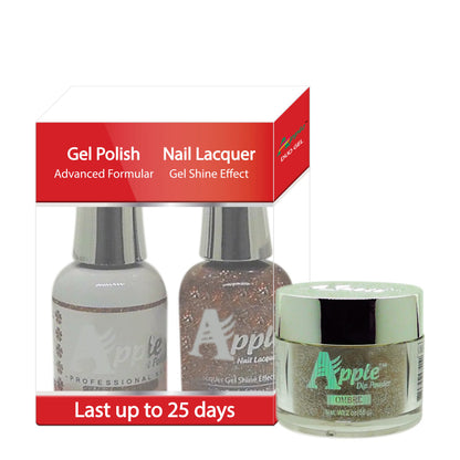 Apple 3in1 Dipping Powder + Gel Polish + Nail Lacquer, 449, Bronze At A Time, 2oz