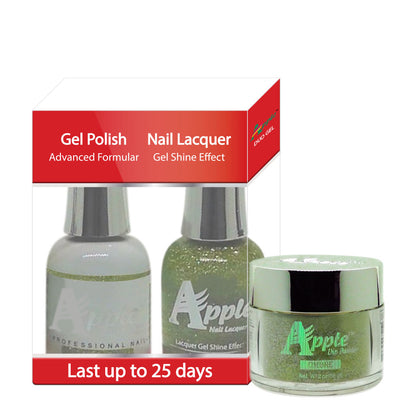 Apple 3in1 Dipping Powder + Gel Polish + Nail Lacquer, 454, Electric Lime, 2oz