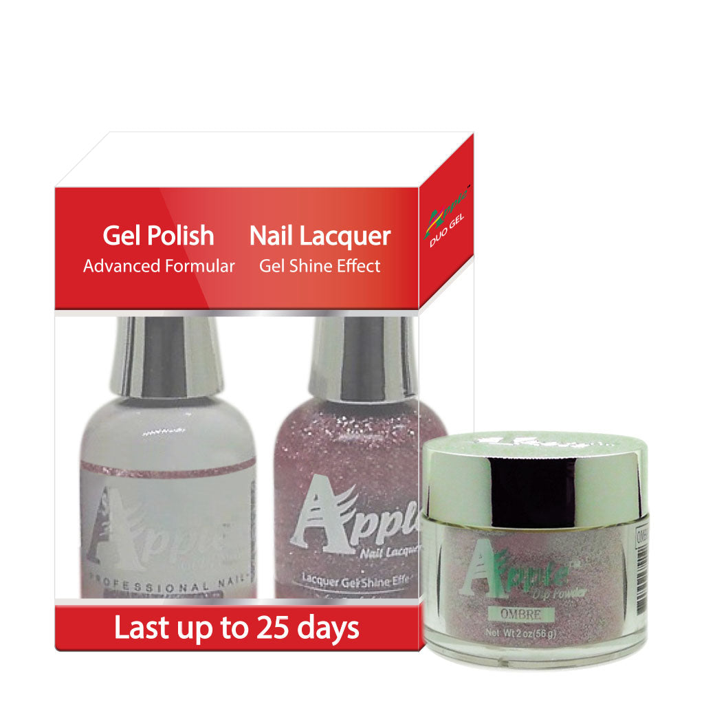 Apple 3in1 Dipping Powder + Gel Polish + Nail Lacquer, 468, Pinkattic, 2oz