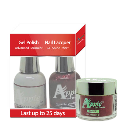 Apple 3in1 Dipping Powder + Gel Polish + Nail Lacquer, 474, Yes To Best, 2oz