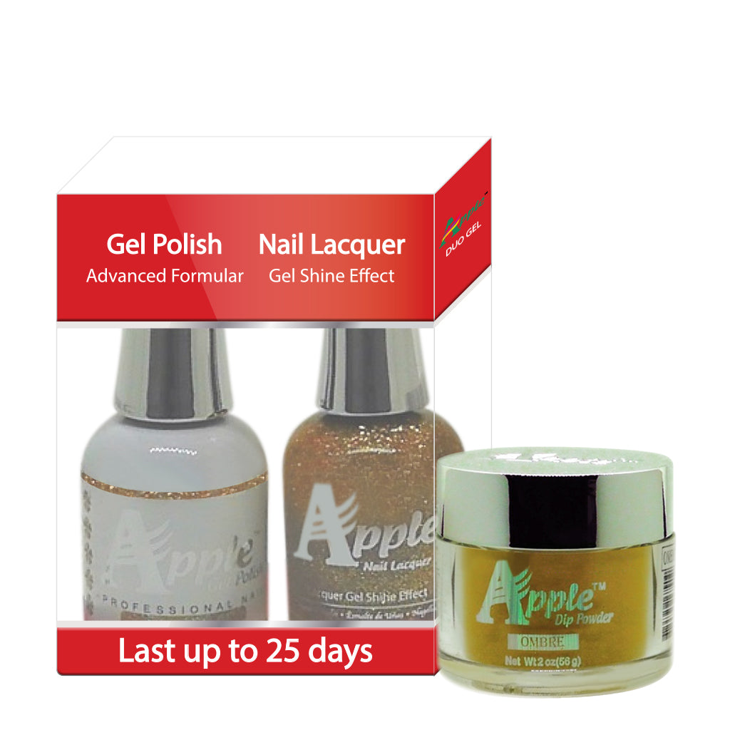 Apple 3in1 Dipping Powder + Gel Polish + Nail Lacquer, 483, Gold To Be, 2oz