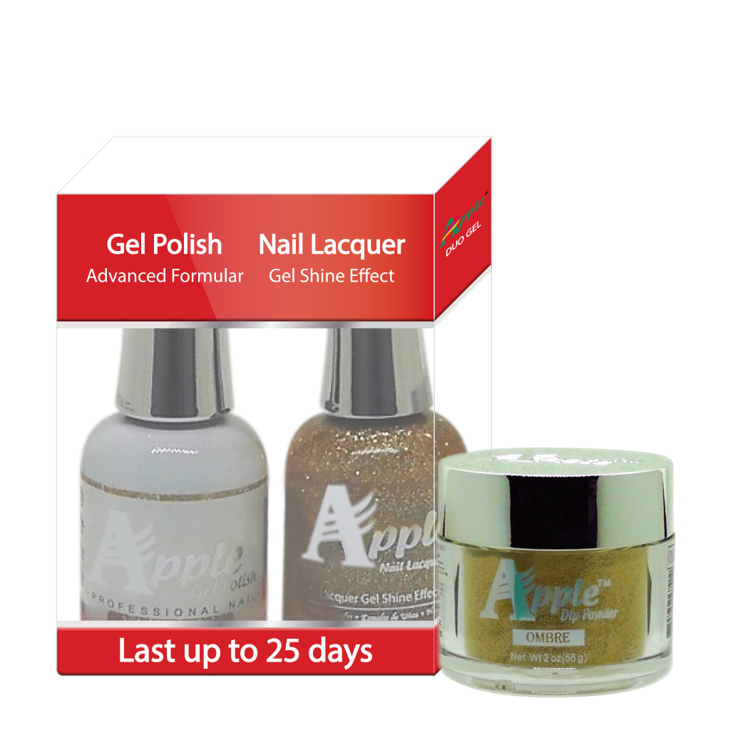 Apple 3in1 Dipping Powder + Gel Polish + Nail Lacquer, 497, Emerald Sand, 2oz