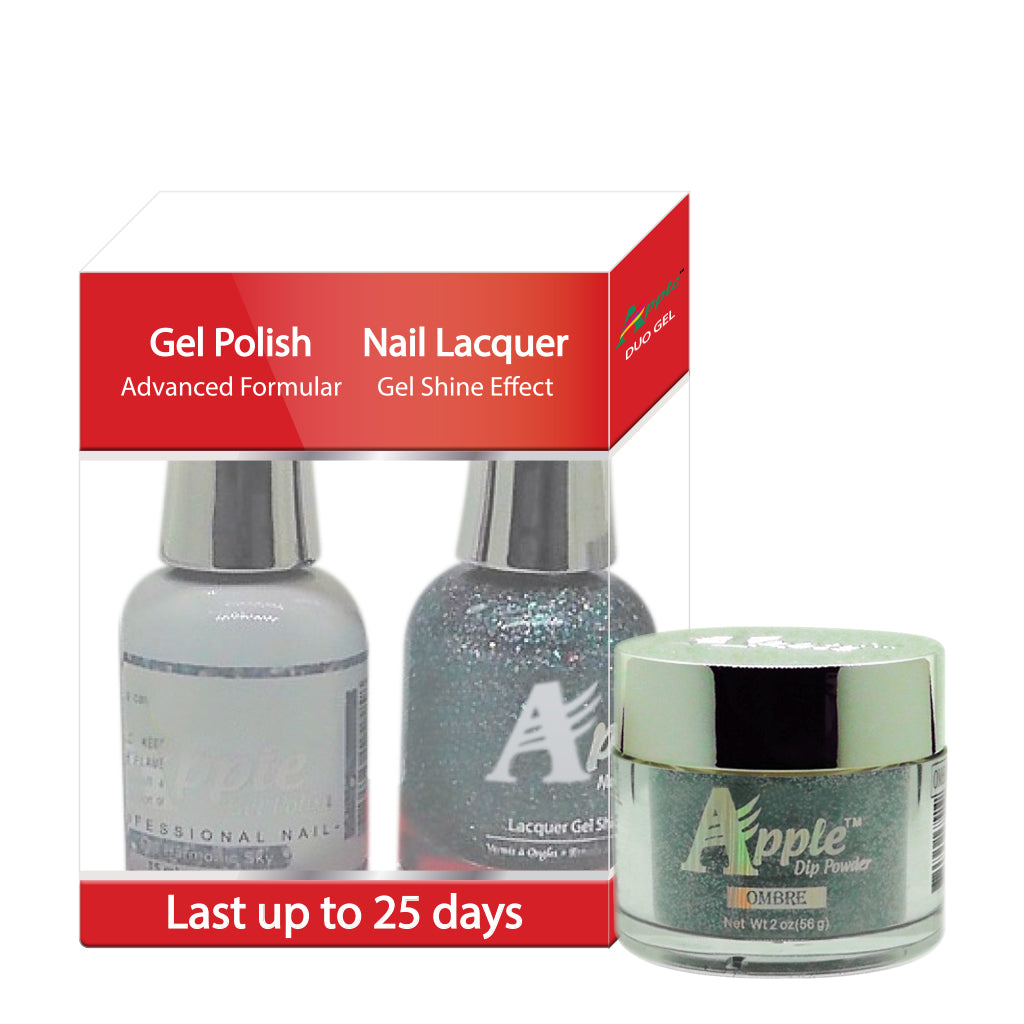 Apple 3in1 Dipping Powder + Gel Polish + Nail Lacquer, 529, Harmonic Sky, 2oz